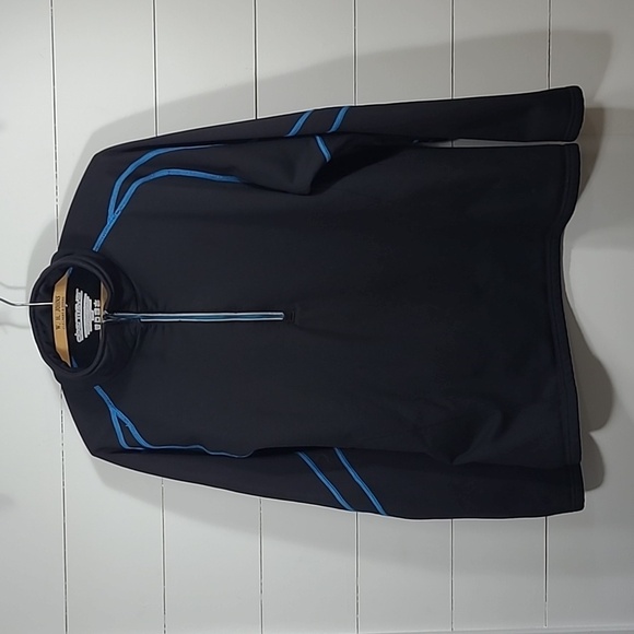 Obermeyer Sweater Men's Large Black 1/2 Zip Lightweight Spring Skiing Sweater - Picture 2 of 9